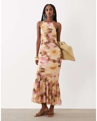 ASOS - Chiffon Sleeveless Maxi Dress With Godet Hem - Lyst
