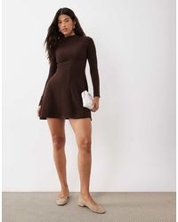 ASOS - Supersoft Grown On Neck Long Sleeve Dress - Lyst