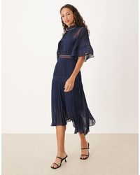 True Decadence - Pleated Midi Dress - Lyst