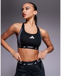 adidas Originals - Adidas Training Tech Fit Mid Support Sports Bra - Lyst