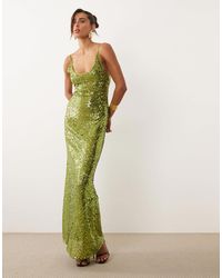 ASOS - Embellished Sheer Scattered Sequin Cami Maxi Dress - Lyst