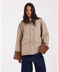 Aware - Quilted Barn Jacket With Contrast Trims - Lyst