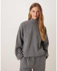 ASOS - Supersoft Seam Front Longline Roll Neck Top Co-Ord - Lyst