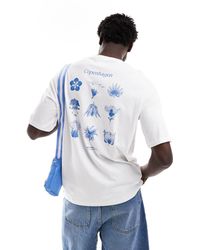 SELECTED - Camiseta blanca extragrande con estampado botánico - Lyst