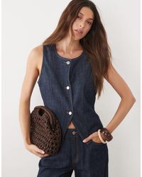 Mango - Lia Denim Vest - Lyst
