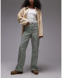 TOPSHOP - – loose fit straight jeans mit en streifen und mittelhohem bund - Lyst