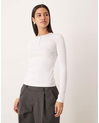 Calvin Klein - Slim Fit Monogram Logo Long Sleeve Top - Lyst