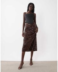 ASOS - Sequin Midi Skirt - Lyst
