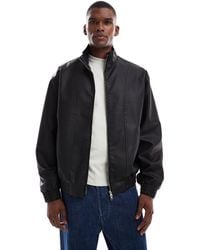 ASOS - Faux Leather Bomber Jacket - Lyst