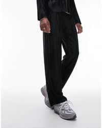 TOPMAN - Jacquard Plisse Straight Leg Trackies - Lyst