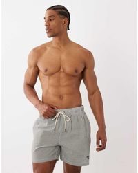 Barbour - Gingham Seersucker Logo Swim Shorts - Lyst