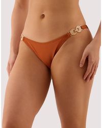 Wolf & Whistle - Georgia High Shine Tie Side Bikini Brief With Hardwear - Lyst
