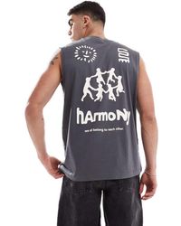 Only & Sons - Oversized Hemd Met Harmony-Print Op De Achterkant - Lyst