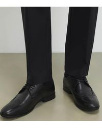 River Island - Wide Fit Leather Brogue Shoes - Lyst