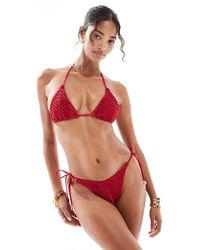 ASOS - Este Charm Crochet Tie Side Bikini Bottoms - Lyst