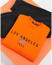 daisy street relaxed sweatshirt with half zip and flag embroidery