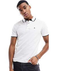Jack & Jones - Polo De Piqué De Corte Slim Con Logo Y Ribetes En Essentials De - Lyst