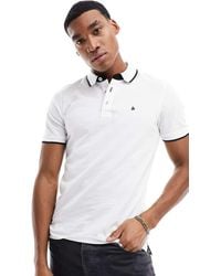 Jack & Jones - Essentials Slim Fit Tipped Pique Logo Polo - Lyst