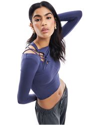 Pull&Bear - Long Sleeved Top With Tie Shoulder Detail - Lyst