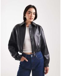 HUGO - Autene Faux Leather Jacket - Lyst