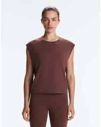 Oysho - Cotton Blend Sleeveless Seamless T-shirt - Lyst