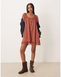 knee length dresses for ladies Free People Star Dip Mini Dress