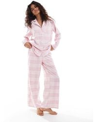 Hollister - Nightwear Logo Waistband Flannel Trouser Co-ord - Lyst