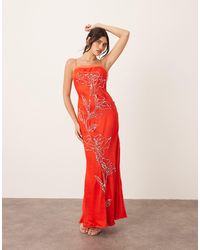 ARRANGE - Floral Embellished Cami Maxi Dress With Low Back - Lyst