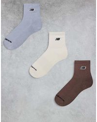 New Balance - Patch Logo 3 Pack Ankle Socks - Lyst