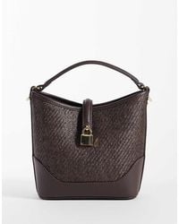 Mango - Geweven Bucket Tas Met Gesp - Lyst