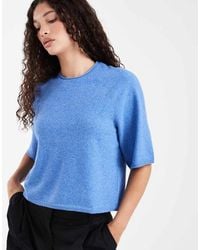 ONLY - Rechte Gebreide Top Met Korte Mouwen - Lyst