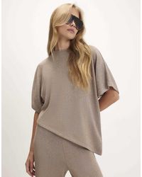 River Island - Textured Asymmetric Hem Top - Lyst