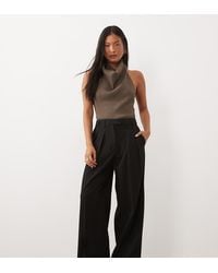 ASOS - Petite Tailored Wide Leg Pants With Pleat Detail - Lyst