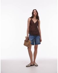 TOPSHOP - Denim Loose Fit Jort - Lyst