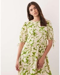 Wednesday's Girl - Tie Detail Short Sleeve Midaxi Dress - Lyst