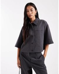 Object - – kurzärmliger cropped-blazer im hemden-stil - Lyst
