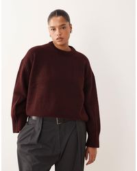 ASOS - Asos Design Curve Boxy Crew Neck Jumper With Side Split Detail - Lyst