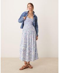 Free People - Vestido Midi Azul Estampado Sweet Nothings De - Lyst