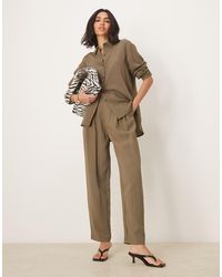 ASOS - Tab Waist Detail Tapered Trousers Co-ord - Lyst