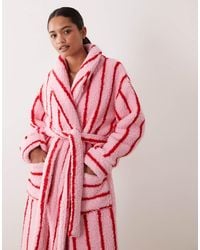 Threadbare - Striped Dressing Gown With Hood - Lyst