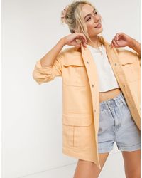 ASOS – Utility-Jacke aus weicher Baumwolle - Gelb