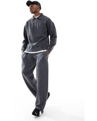 Another Influence - Joggingbroek Met Wijde Pijpen, Naaddetail En Acid Wash - Lyst