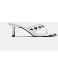 Pull&Bear - Heeled Sandals With Studs - Lyst