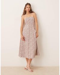 Abercrombie & Fitch - Strapless Flare Midi Dress - Lyst