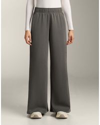 Oysho - Wide-leg Straight Trousers With Side Rib And Brushed Modal - Lyst