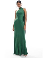Maids To Measure - Vestito Lungo Da Damigella D'Onore Color Smeraldo Con Sciarpa Multiposizione - Lyst