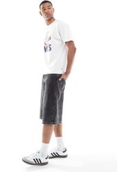 ASOS - Pantalones Cortos Vaqueros Negros De Corte Alargado De - Lyst