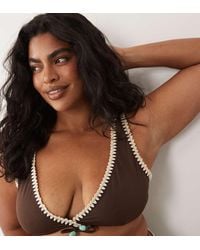 ASOS - Asos Design Curve Whitney Whip Positano High Apex Triangle Bikini Top - Lyst