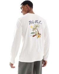 Polo Ralph Lauren - Back Embroidered Logo Cotton Terry Long Sleeve T-shirt - Lyst