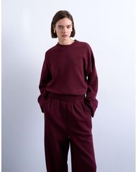 TOPSHOP - Sudadera Extragrande Lisa Con Puños Anchos De -Rojo - Lyst